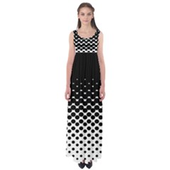 Gradient Circle Round Black Polka Empire Waist Maxi Dress