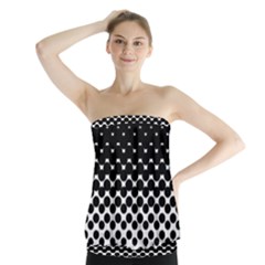 Gradient Circle Round Black Polka Strapless Top