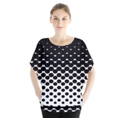 Gradient Circle Round Black Polka Blouse