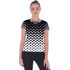 Gradient Circle Round Black Polka Short Sleeve Sports Top 