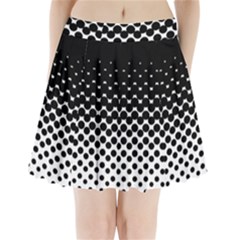 Gradient Circle Round Black Polka Pleated Mini Skirt