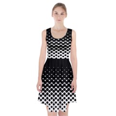 Gradient Circle Round Black Polka Racerback Midi Dress