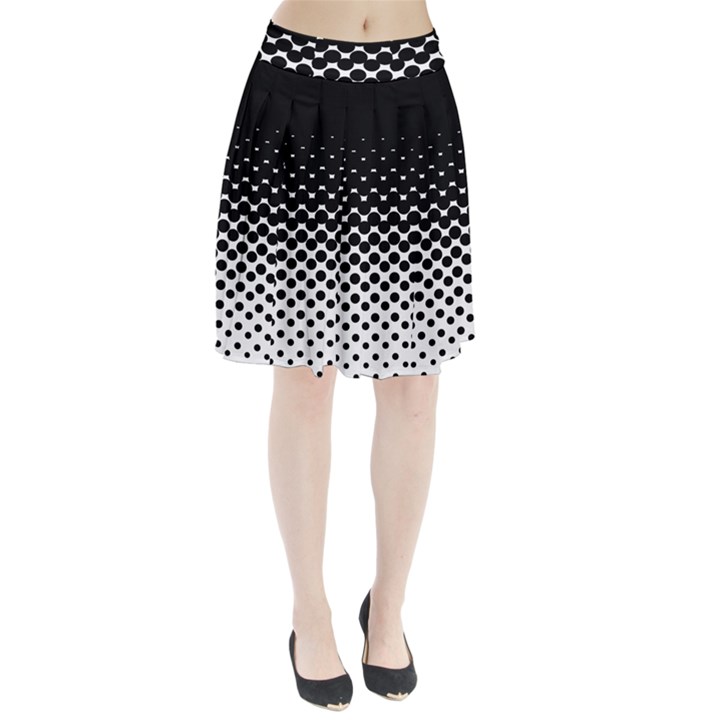 Gradient Circle Round Black Polka Pleated Skirt