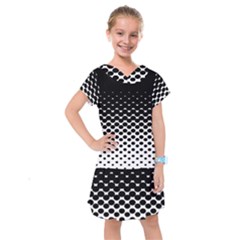 Gradient Circle Round Black Polka Kids  Drop Waist Dress