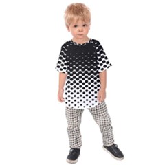 Gradient Circle Round Black Polka Kids Raglan Tee