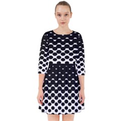 Gradient Circle Round Black Polka Smock Dress