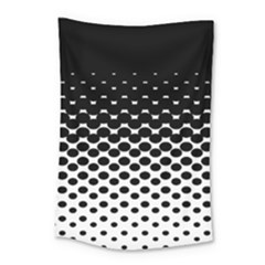 Gradient Circle Round Black Polka Small Tapestry by Mariart
