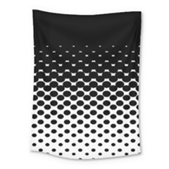 Gradient Circle Round Black Polka Medium Tapestry