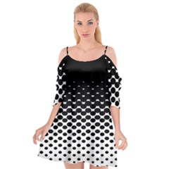 Gradient Circle Round Black Polka Cutout Spaghetti Strap Chiffon Dress