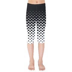 Gradient Circle Round Black Polka Kids  Capri Leggings  by Mariart