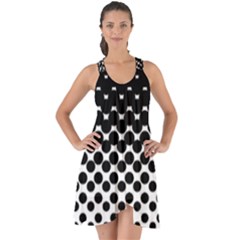 Gradient Circle Round Black Polka Show Some Back Chiffon Dress by Mariart