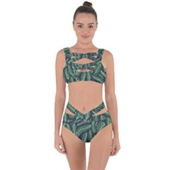 Coconut Leaves Summer Green Bandaged Up Bikini Set  by Mariart