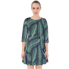 Coconut Leaves Summer Green Smock Dress by Mariart