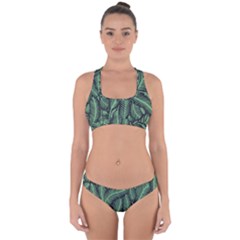 Coconut Leaves Summer Green Cross Back Hipster Bikini Set by Mariart