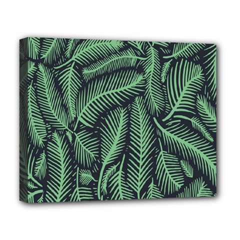 Coconut Leaves Summer Green Deluxe Canvas 20  X 16  