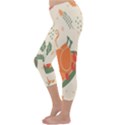 Happy Thanksgiving Chicken Bird Flower Floral Pumpkin Sunflower Capri Winter Leggings  View2