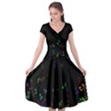 Colorful Music Notes Rainbow Cap Sleeve Wrap Front Dress View1