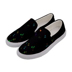 Colorful Music Notes Rainbow Women s Canvas Slip Ons