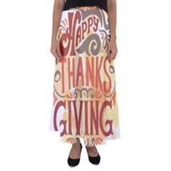 Happy Thanksgiving Sign Flared Maxi Skirt