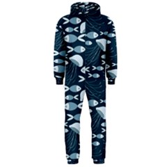 Jellyfish Fish Cartoon Sea Seaworld Hooded Jumpsuit (men) 