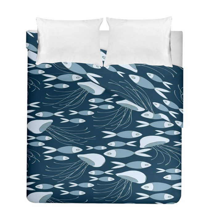 Jellyfish Fish Cartoon Sea Seaworld Duvet Cover Double Side (Full/ Double Size)