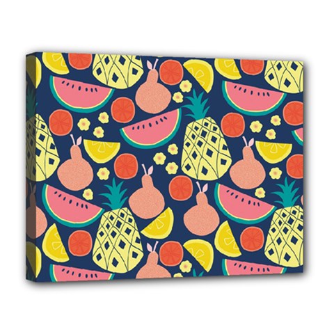 Fruit Pineapple Watermelon Orange Tomato Fruits Canvas 14  X 11  by Mariart