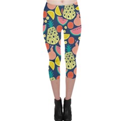 Fruit Pineapple Watermelon Orange Tomato Fruits Capri Leggings 