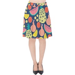 Fruit Pineapple Watermelon Orange Tomato Fruits Velvet High Waist Skirt by Mariart