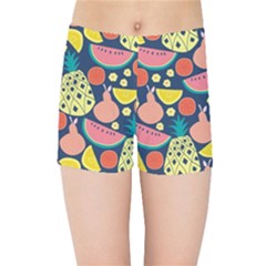 Fruit Pineapple Watermelon Orange Tomato Fruits Kids Sports Shorts by Mariart