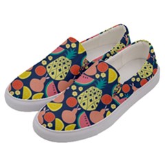 Fruit Pineapple Watermelon Orange Tomato Fruits Men s Canvas Slip Ons by Mariart