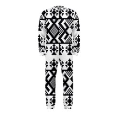 Model Traditional Draperie Line Black White Triangle Onepiece Jumpsuit (kids)