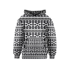 Model Traditional Draperie Line Black White Kids  Pullover Hoodie by Mariart
