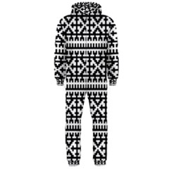 Model Traditional Draperie Line Black White Hooded Jumpsuit (men) 