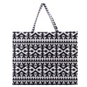 Model Traditional Draperie Line Black White Zipper Large Tote Bag View1