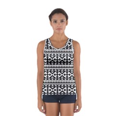 Model Traditional Draperie Line Black White Sport Tank Top 