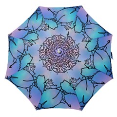 Lotus Flower Wall Purple Blue Straight Umbrellas by Mariart