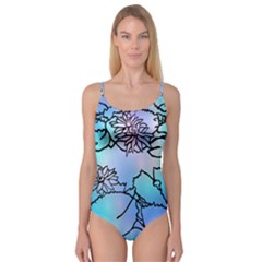 Lotus Flower Wall Purple Blue Camisole Leotard  by Mariart