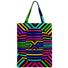 Optical Illusion Line Wave Chevron Rainbow Colorfull Zipper Classic Tote Bag by Mariart