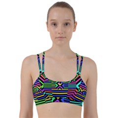 Optical Illusion Line Wave Chevron Rainbow Colorfull Line Them Up Sports Bra by Mariart