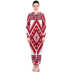 Model Traditional Draperie Line Red White Triangle Onepiece Jumpsuit (ladies)  by Mariart