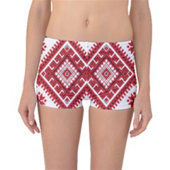 Model Traditional Draperie Line Red White Triangle Boyleg Bikini Bottoms by Mariart