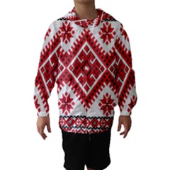 Model Traditional Draperie Line Red White Triangle Hooded Wind Breaker (kids) by Mariart