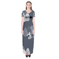 Japan Food Sashimi Short Sleeve Maxi Dress by Mariart