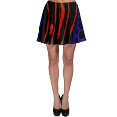 Frog Spectrum Polka Line Wave Rainbow Skater Skirt