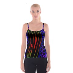 Frog Spectrum Polka Line Wave Rainbow Spaghetti Strap Top by Mariart