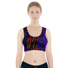 Frog Spectrum Polka Line Wave Rainbow Sports Bra With Pocket by Mariart