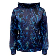 Pattern Butterfly Blue Stone Women s Pullover Hoodie