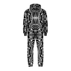 Psychedelic Pattern Flower Black Hooded Jumpsuit (kids) by Mariart