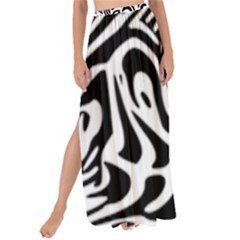 Psychedelic Zebra Black White Line Maxi Chiffon Tie-Up Sarong