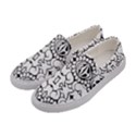 Psychedelic Pattern Flower Crown Black Flower Women s Canvas Slip Ons View2